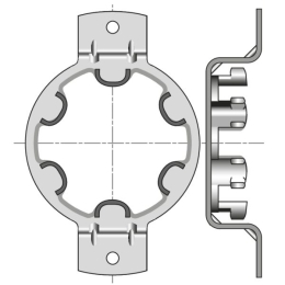 Support moteur Ø50 mm Omega pour caisson Pastival