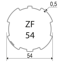 Roue et couronne pour moteur Ø50 sur tube ZF54