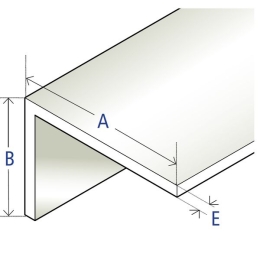Cornière PVC asymétrique à angle vif 60 x 40 x 2,2 mm, blanc