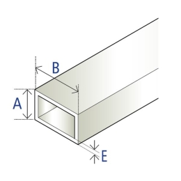 Tube PVC 40 x 60 x 3 mm, blanc