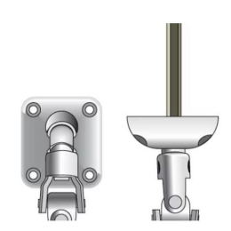 Sortie de caisson simple, tige 6P7 long. 315 mm, pour manivelle Ø12, blanc