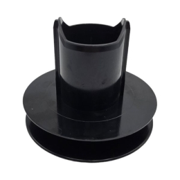 Poulie pour manœuvre par sangle et cordon, Ø105 mm, sortie porte roulement Ø28, embout AX50
