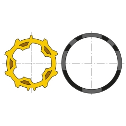 Roue et couronne pour moteur Ø50 sur tube ZF54