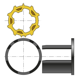 Roue et couronne pour moteur Ø50 sur tube ZF54