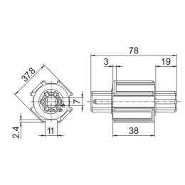 Embout débrayable pour axe Ø45 mm, crabot 20 mm - tube Ø10 mm