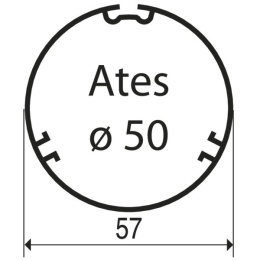 Roue et couronne pour moteur Ø50 sur tube Ø57 mm (Ates)