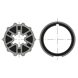 Roue et couronne pour moteur Ø40 sur tube Ø40 mm