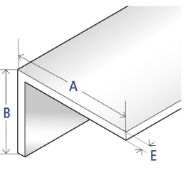 Cornière aluminium asymétrique à angle vif 100 x 50 x 2,5 mm, merisier rustique