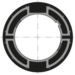 Couronne d'adaptation pour moteur Ø50 sur tube Ø70 x 1,5 mm à goutte (Welser)