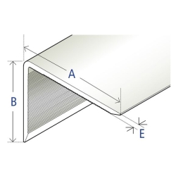 Cornière PVC régénéré asymétrique crantée à angle arrondi 40 x 30 x 3,2 mm, crème veiné