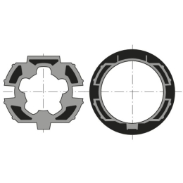 Roue et couronne pour moteur Ø50 sur tube ZF64