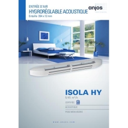 Entrée d'air hygroréglable acoustique ISOLA HY, coloris blanc