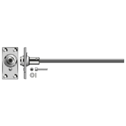 Sortie de caisson simple, tige 6P7 long. 330 mm, pour manivelle Ø12, blanc