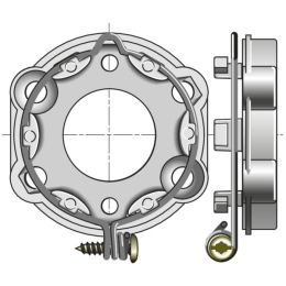 Support universel taraudé avec anneau de verrouillage pour moteur Ø50 et 60 mm