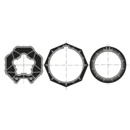 Roue et couronne pour moteur Ø50 sur tube octogonal 70 mm (Imbac)