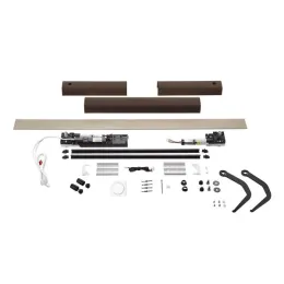 Moteur de volet battant radio Somfy Yslo Flex IO, 2 vantaux, carter marron et bras noir