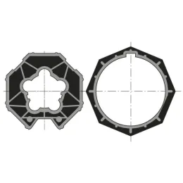 Roue et couronne pour moteur Ø60 sur tube octogonal 70 mm (Imbac / Selve / Martin)