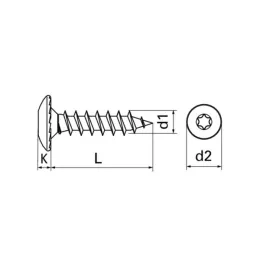 Vis de fixation VAP 6 x 25 mm pour pose de neuf en applique intérieure