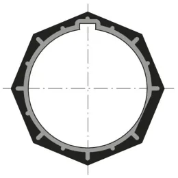 Couronne d'adaptation pour moteur Ø60 sur tube octogonal 70 mm (Imbac)