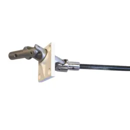 Sortie de caisson double, tige 6P7 long. 160 mm, pour manivelle Ø15, gris clair