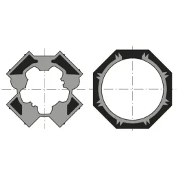 Roue et couronne pour moteur Ø50 sur tube octogonal 60 mm (Imbac)