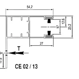Coulisse aluminium à aile pour lame de 8 mm, volet rénovation, gris anthracite