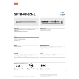 Vis de fixation réglable SPTR-V8 Ø8 x 150 mm, support maçonné, beige