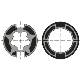 Roue et couronne pour moteur Ø60 sur tube Ø70 mm à clippage dur