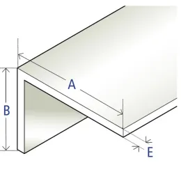 Cornière PVC régénéré asymétrique à angle vif 100 x 60 x 2,2 mm, blanc