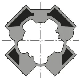 Roue d'adaptation pour moteur Ø50 sur tube octogonal 60 mm