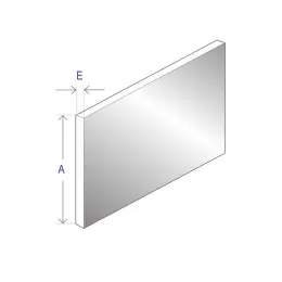 Plat en aluminium 50 x 2 mm, blanc pur RAL 9010 lisse-mat
