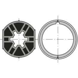 Roue et couronne pour moteur Ø40 sur tube Ø40 x 1,5 mm