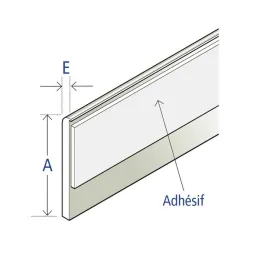 Plat PVC dentelé avec adhésif 20 x 2,5 mm, blanc signalisation RAL 9016