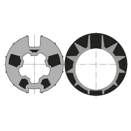 Roue et couronne pour moteur Ø50 sur tube Ø70 mm à goutte (Dohner)