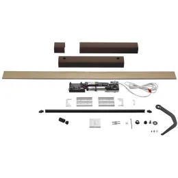 Moteur de volet battant radio Somfy Yslo IO, 1 vantail, carter marron et bras noir