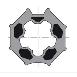 Roue d'adaptation pour moteur Ø50 sur tube octogonal 60 mm
