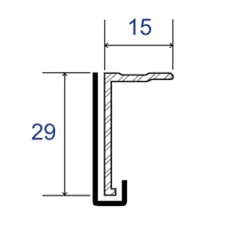 Couvre-joint 29 mm barre de 6.50 ml , coloris gris anthracite structuré-mat