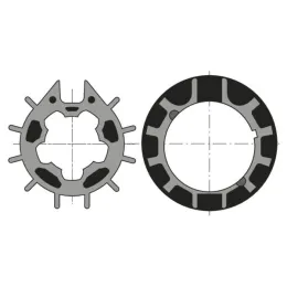 Roue et couronne pour moteur Ø50 sur tube octogonal 70 mm à goutte (Imbac)
