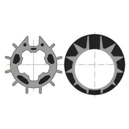 Roue et couronne pour moteur Ø50 sur tube Ø70 mm à goutte (Dohner)