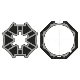 Roue et couronne pour moteur Ø40 sur tube octogonal 40 mm (Imbac)