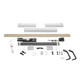 Moteur de volet battant radio Somfy Yslo Flex Slim IO, 2 vantaux, carter blanc et bras noir