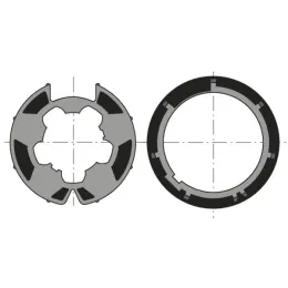 Roue et couronne pour moteur Ø50 sur tube Ø62 mm (Deprat)