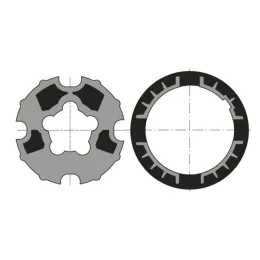 Roue et couronne pour moteur Ø60 sur tube Ø78 mm à goutte (Dohner)