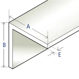Cornière PVC symétrique à angle vif 100 x 100 x 2,2 mm, blanc