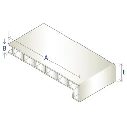 Tablette intérieure PVC pour fenêtre 200 mm, chêne doré