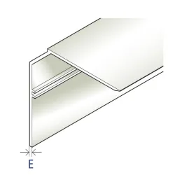 Cornière PVC régénéré pan coupé 72 x 30 x 59 x 2,5 mm, blanc
