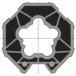 Roue d'adaptation pour moteur Ø50 sur tube octogonal 70 mm (Imbac)
