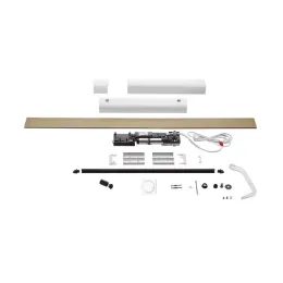 Moteur de volet battant radio Somfy Yslo Flex Slim IO, 1 vantail, carter blanc et bras blanc