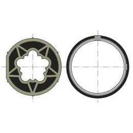 Roue et couronne pour moteur Ø60 sur tube Ø70 x 1,5 mm à clippage faible