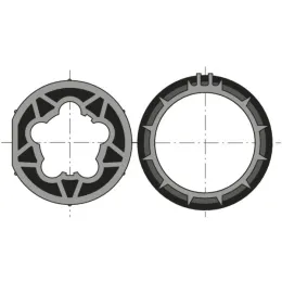 Roue et couronne pour moteur Ø50 sur tube Ø63 mm à clippage faible